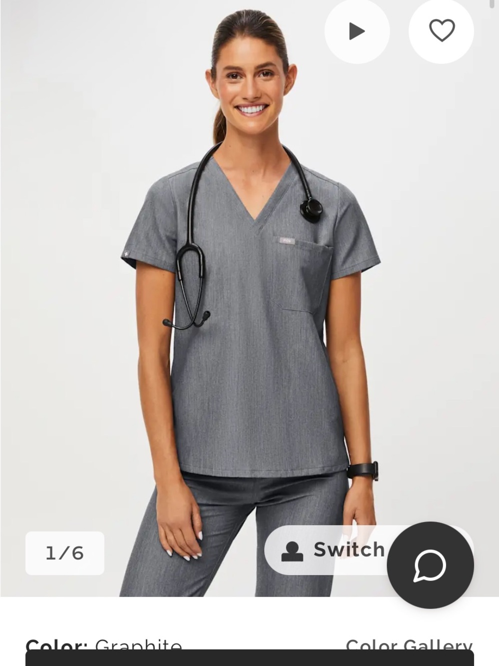 Figs scrub top